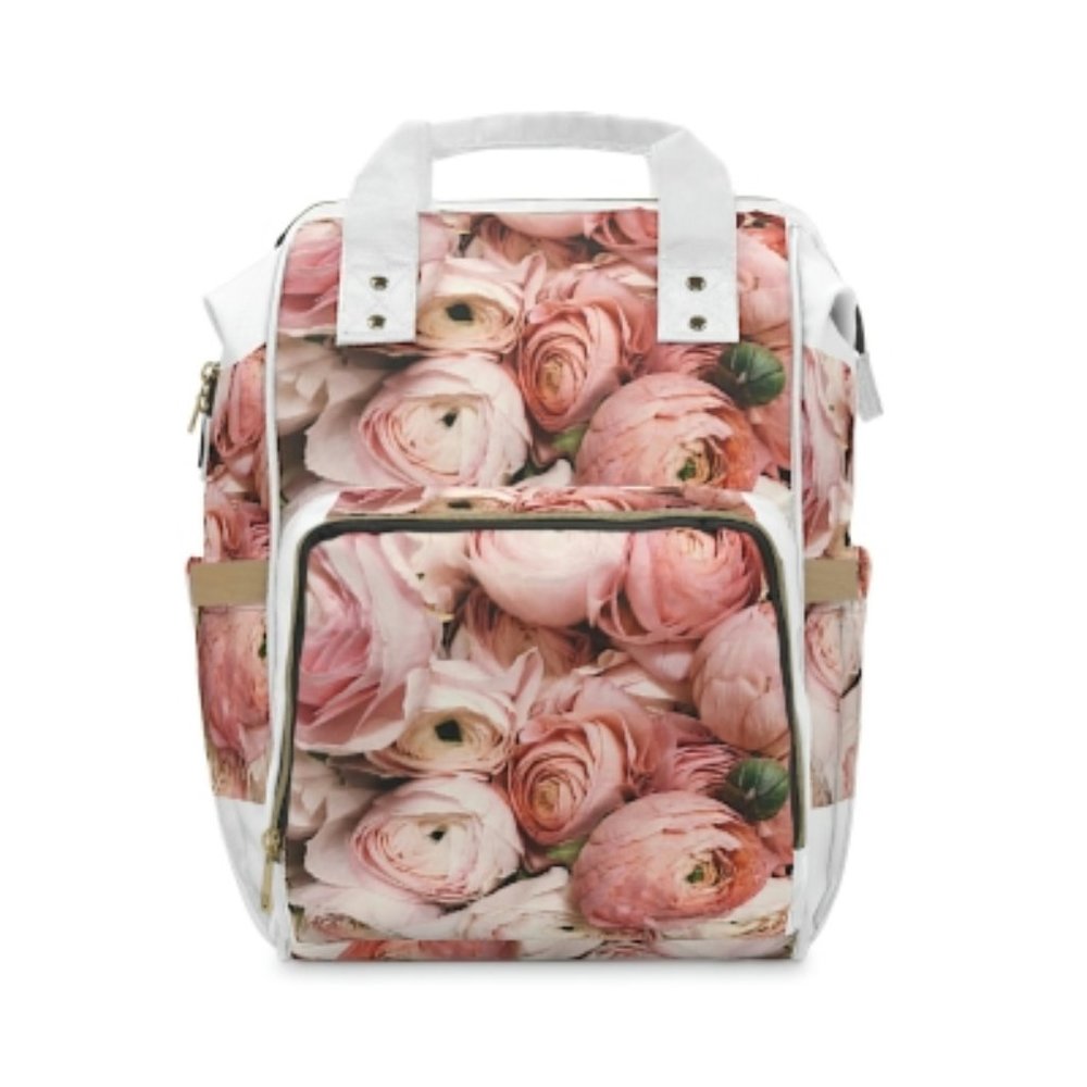 pink rose multifunctional diaper bag